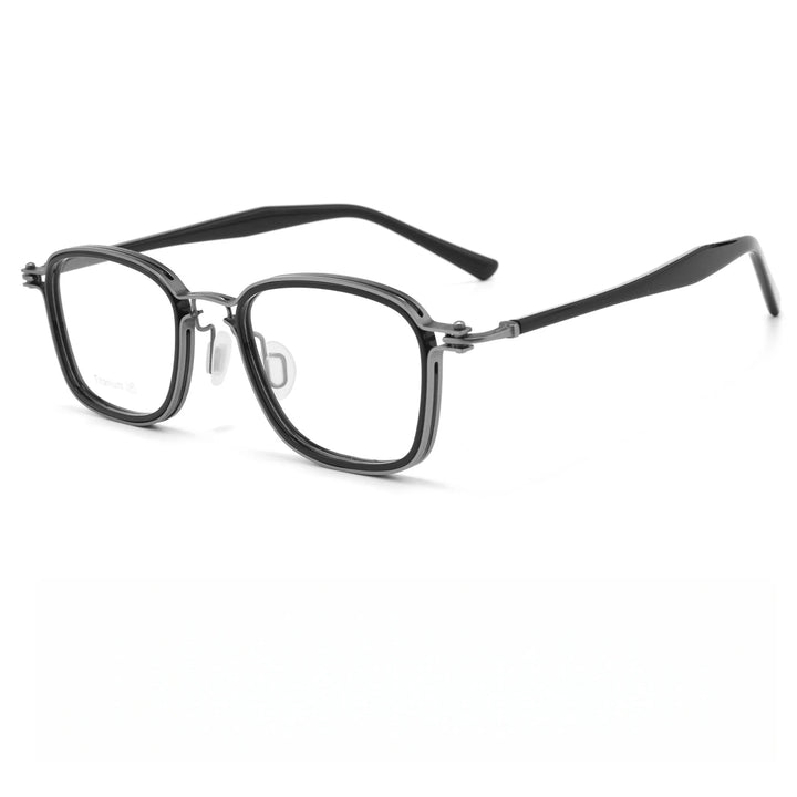 Yimaruili Unisex Full Rim Oval Titanium &amp; Acetate Eyeglasses M5868 — view 8 | Yimaruili at FuzWeb