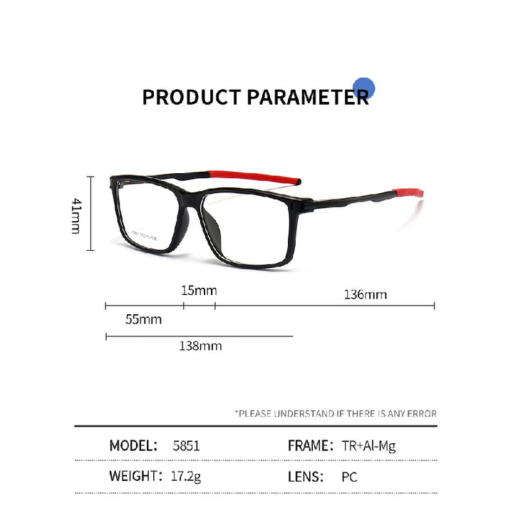 Muzz 58510 men's sports prescription eyeglasses — view 2