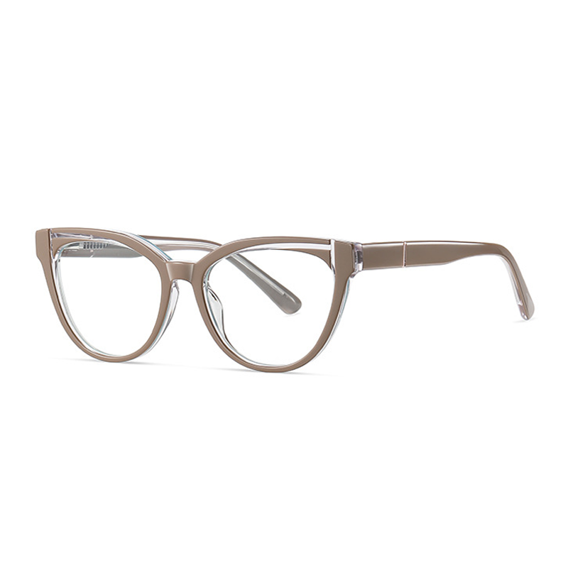 Ralferty Women's Full Rim Square Cat Eye Acetate Eyeglasses D8819 Full Rim Ralferty C735 Coffee China 