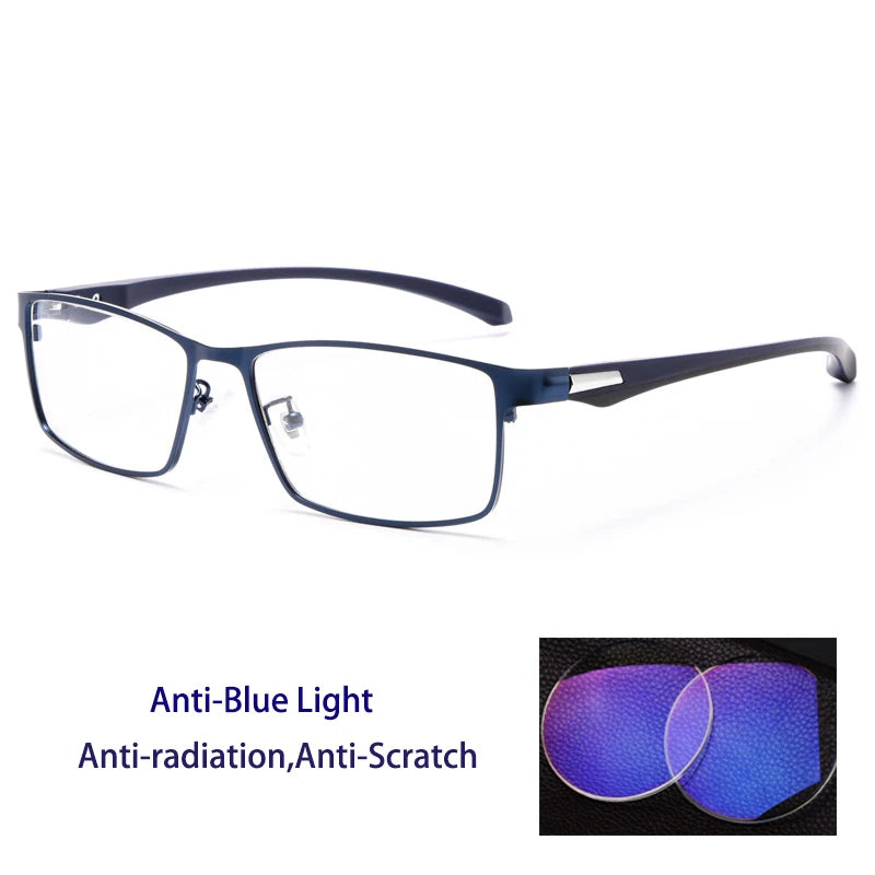 Kocolior Men's Full Rim Square Alloy Reading Glasses 66071