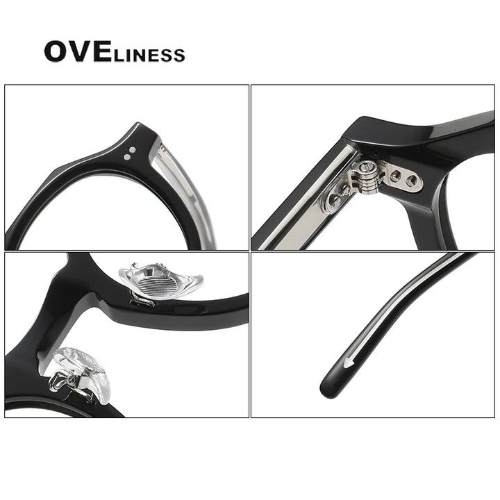 Oveliness Unisex Full Rim Round Acetate Eyeglasses V003 Full Rim Oveliness   