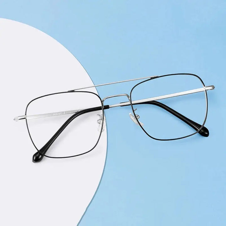 Handoer Unisex Full Rim Square Double Bridge Titanium Alloy Frames 860670 — view 1 | Handoer at FuzWeb