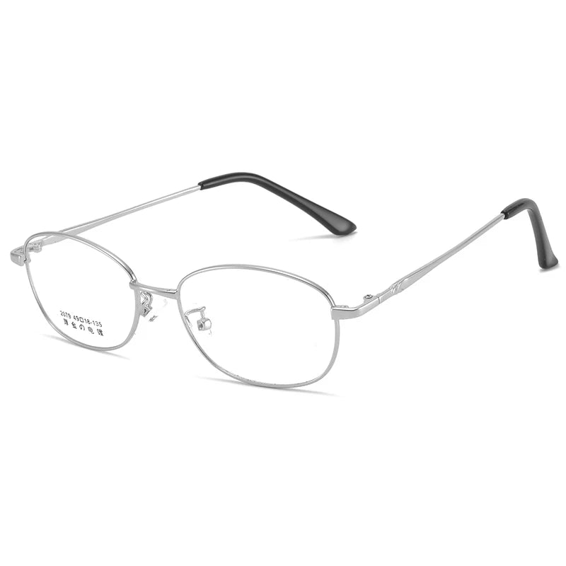 Bclear Women's Full Rim Small Oval Square Alloy Eyeglasses My2079 Full Rim Bclear Silver  