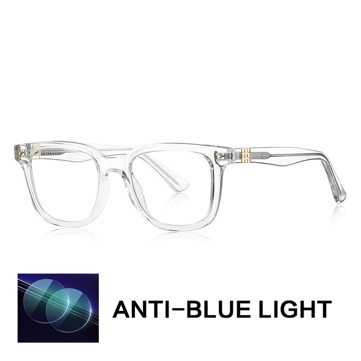 Gatenac Unisex Full Rim Square Tr 90 Titanium Reading Glasses Gxy2225