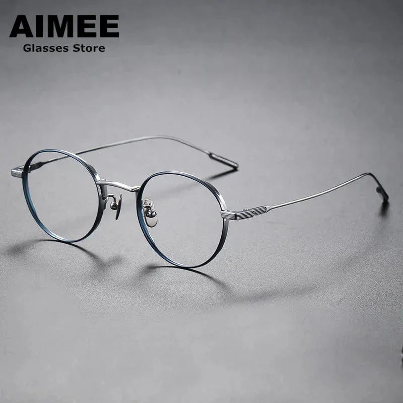 Aimee Unisex Full Rim Oval Round Titanium Eyeglasses 80806 Full Rim Aimee   