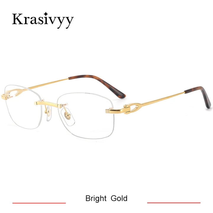 Krasivyy  Women's Rimless Oval Square Titanium Eyeglasses 310290