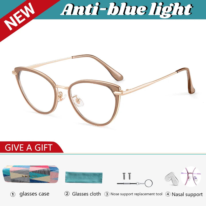 Vicky Women's Full Rim Cat Eye Tr 90 Alloy Reading Glasses 711916