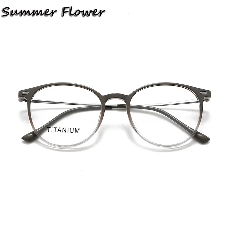 Summer Flower Women's Full Rim Square Tr 90 Titanium Eyeglasses 657017
