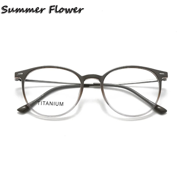 Summer Flower Women's Full Rim Square Tr 90 Titanium Eyeglasses 657017