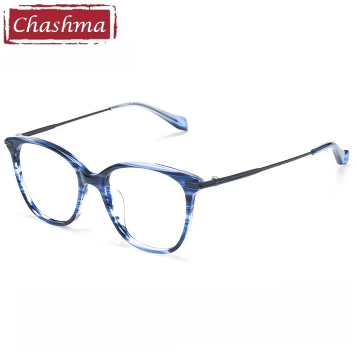 Chashma Ochki Women's Full Rim Square Acetate Titanium Eyeglasses 870005