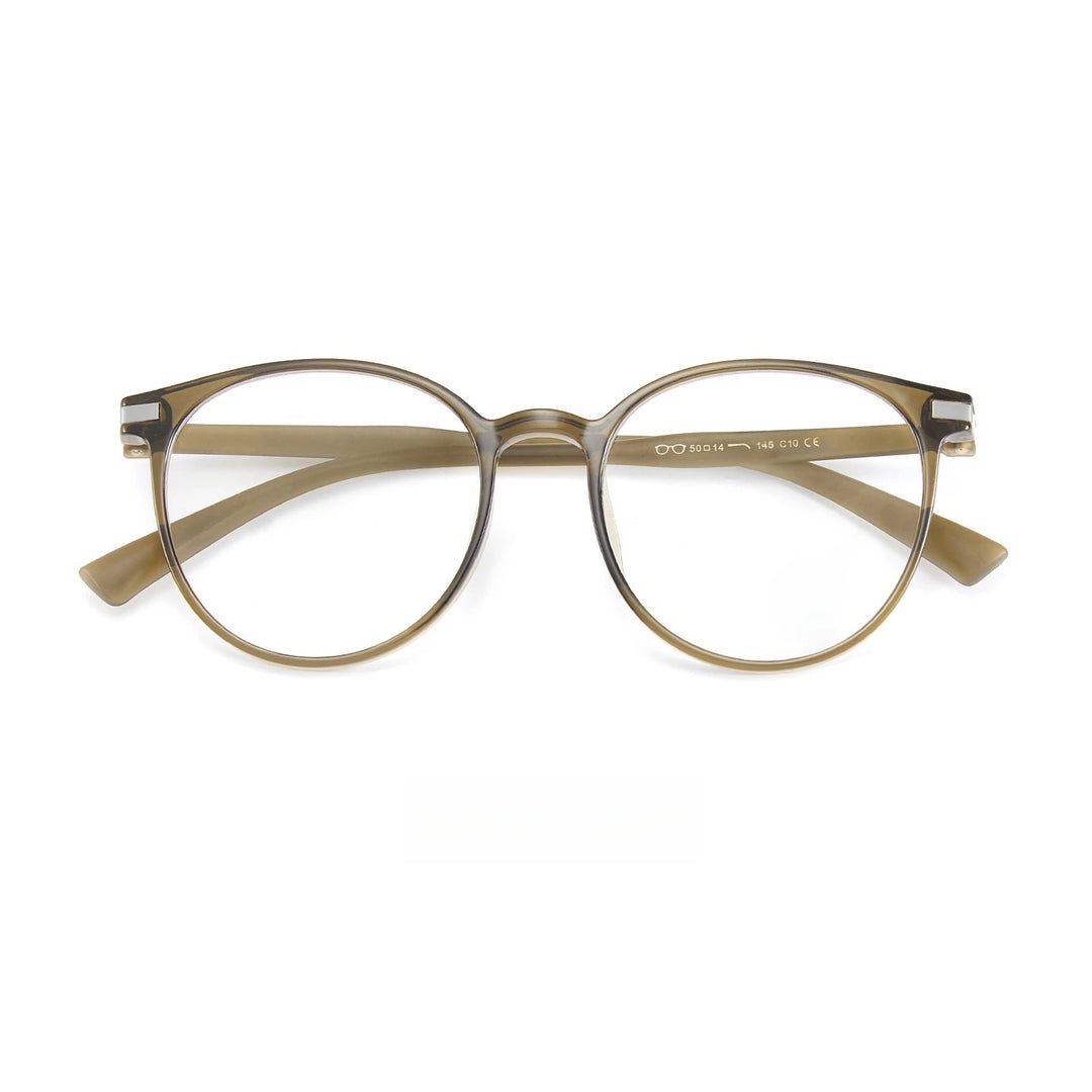 Yimaruili Unisex Full Rim Round Square Tr 90 Eyeglasses Y01151 Full Rim Yimaruili Eyeglasses Olive Green  