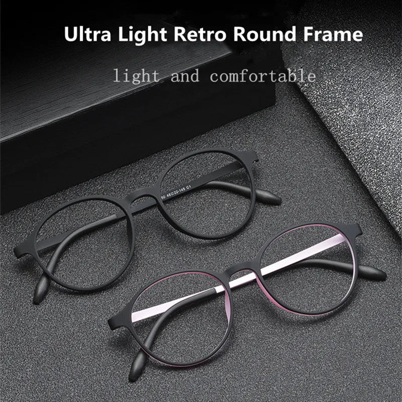 Kocolior Unisex Full Rim Round Tr 90 Titanium Hyperopic Reading Glasses 3050 Reading Glasses Kocolior   
