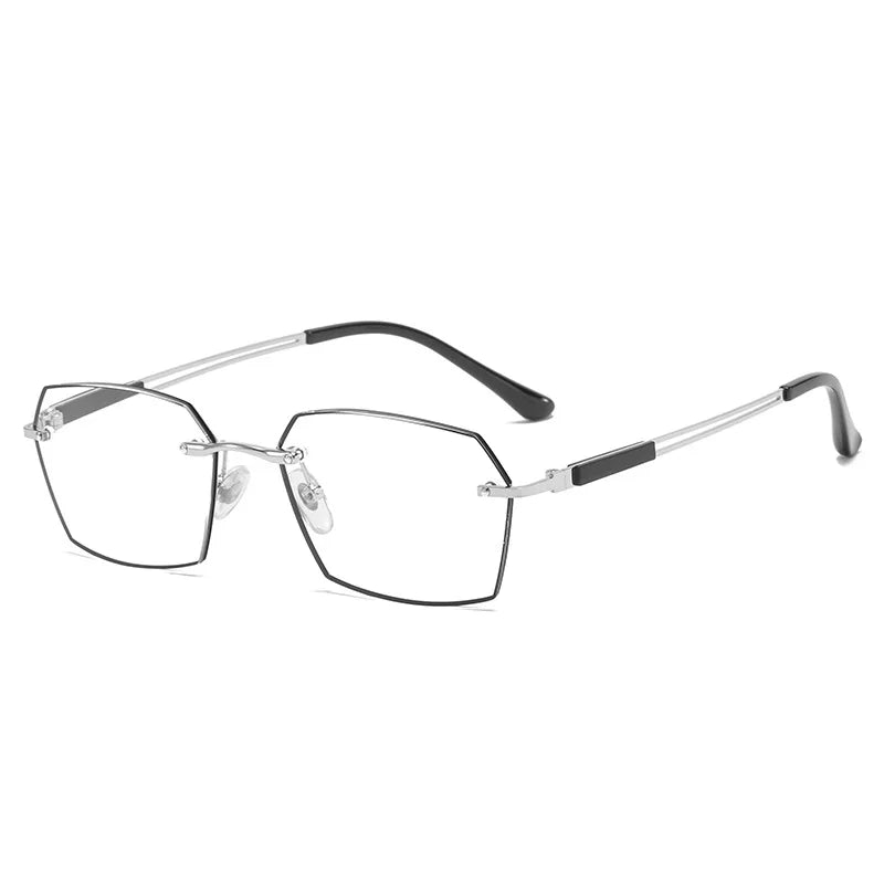 Zirosat Unisex Full Rim Polygon Square Alloy Reading Glasses 60091