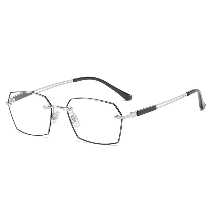 Zirosat Unisex Full Rim Polygon Square Alloy Reading Glasses 60091