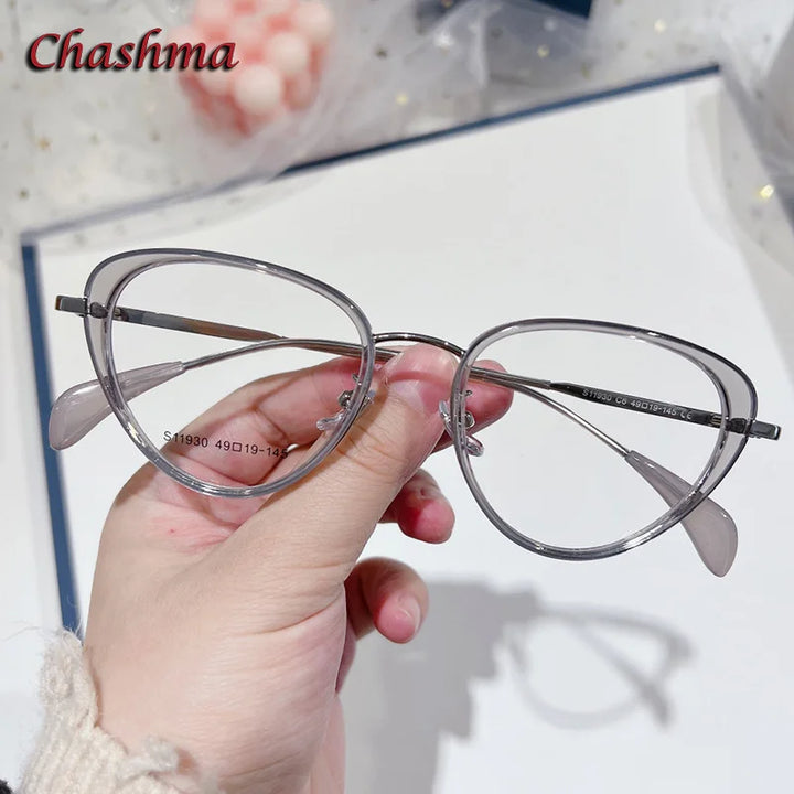 Chashma Ochki Women's Full Rim Cat Eye Tr 90 Titanium Eyeglasses 119304