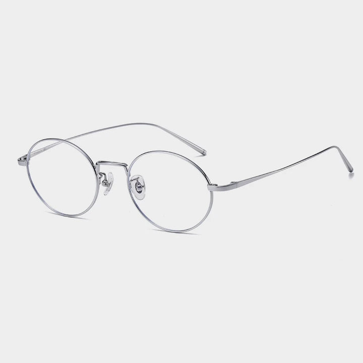 Yimaruili Unisex Full Rim Round Titanium Alloy Eyeglasses 632667