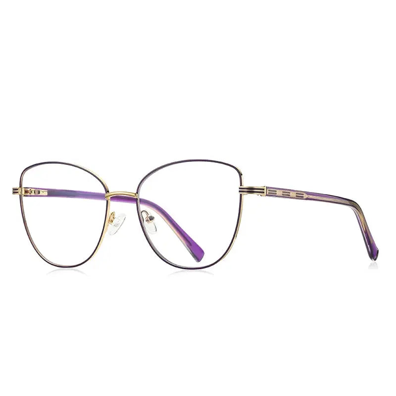 Vicky Women's Full Rim Large Butterfly Alloy Reading Glasses 3072 — view 2 | Vicky at FuzWeb