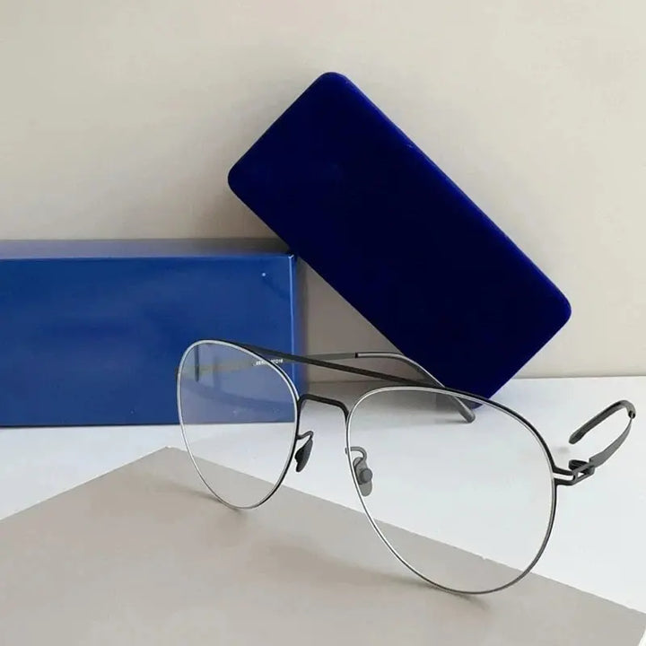 Aimee Oval 585218 Unisex Full Rim Double Bridge Titanium Frames FuzWeb