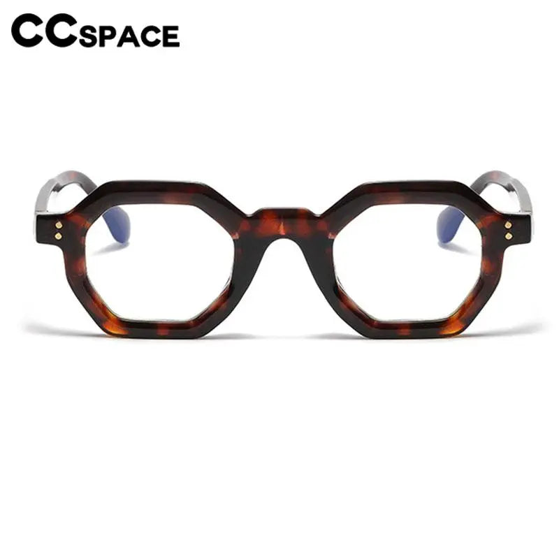 CCSpace Unisex Full Rim Polygon Plastic Eyeglasses 56891 Full Rim CCspace   