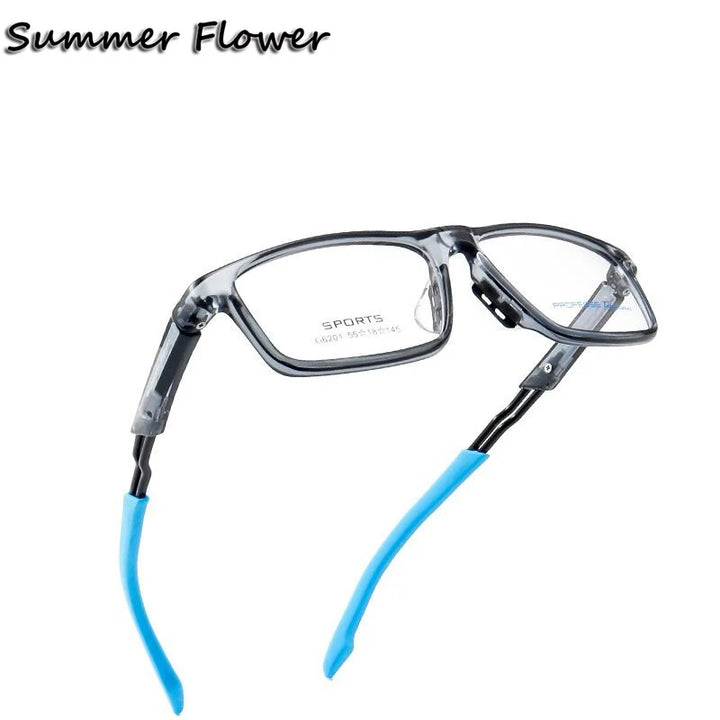 Summer Flower Men's Full Rim Square Tr 90 Titanium Sport Eyeglasses 86201 Full Rim Summer Flower