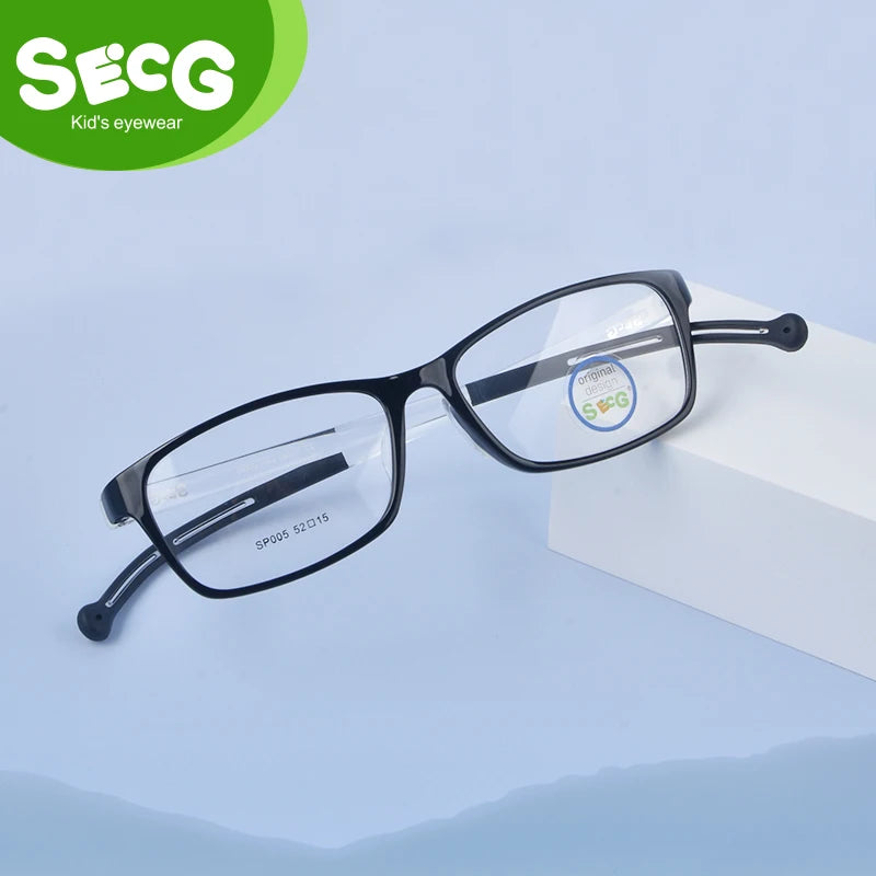 Secg Unisex Youth's Full Rim Square Tr 90 Silicone Eyeglasses 19165 Full Rim Secg   