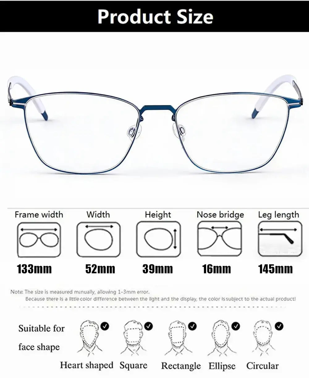 Bobbie 467441 Unisex Screwless Ful Rim Square Titanium Frames — view 2 | Bobbie at FuzWeb