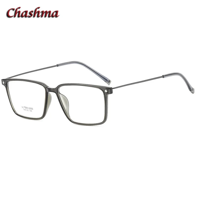 Chashma Ochki Unisex Youth Full Rim Square Ultem Eyeglasses 2150 Full Rim Chashma Ochki Gray  