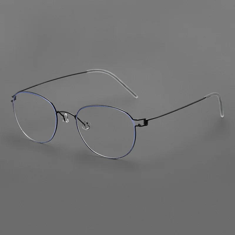 Momoja Women's Full Rim Round Screwless Titanium Eyeglasses 70165