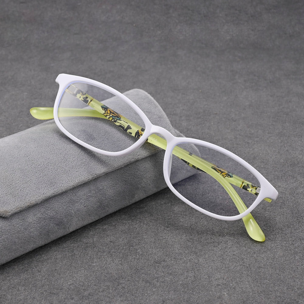 Cubojue Unisex Full Rim Square Tr 90 Titanium Myopic Reading Glasses Reading Glasses Cubojue no function lens 0 White 