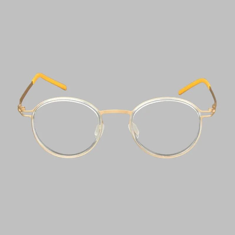 Bobbie Unisex Full Rim Round Titanium Acetate Eyeglasses 494620