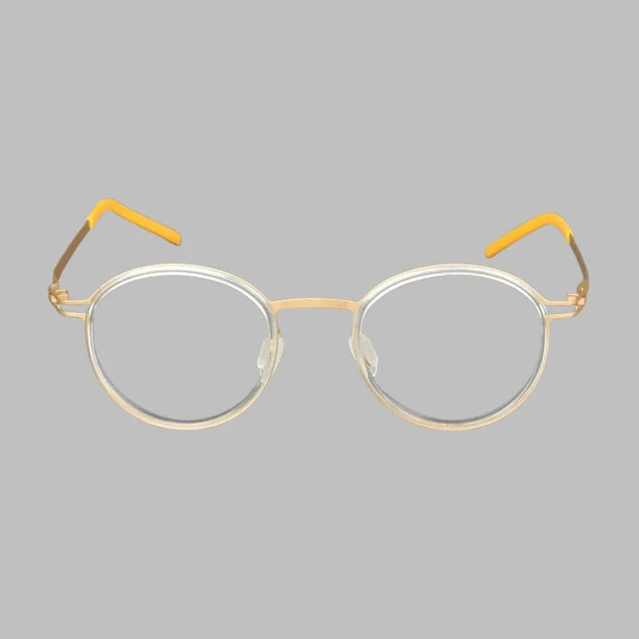 Bobbie Unisex Full Rim Round Titanium Acetate Eyeglasses 494620