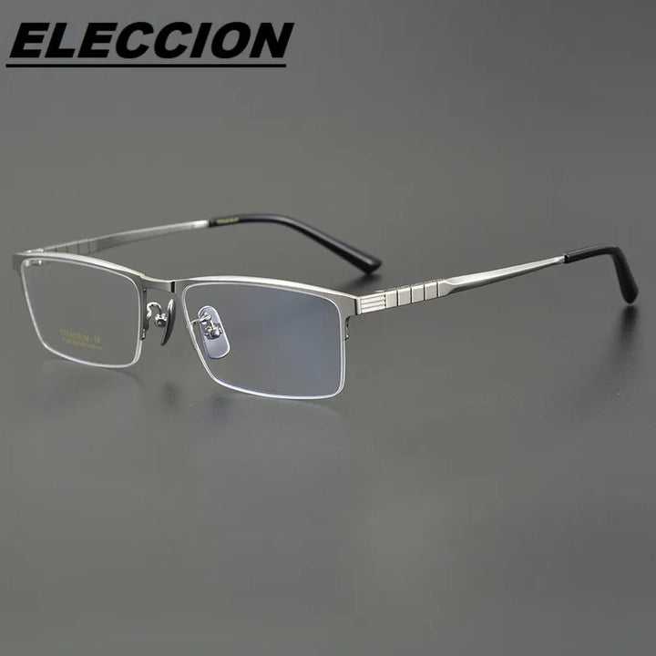 Eleccion Women's Semi Rim Square Titanium Eyeglasses 13632