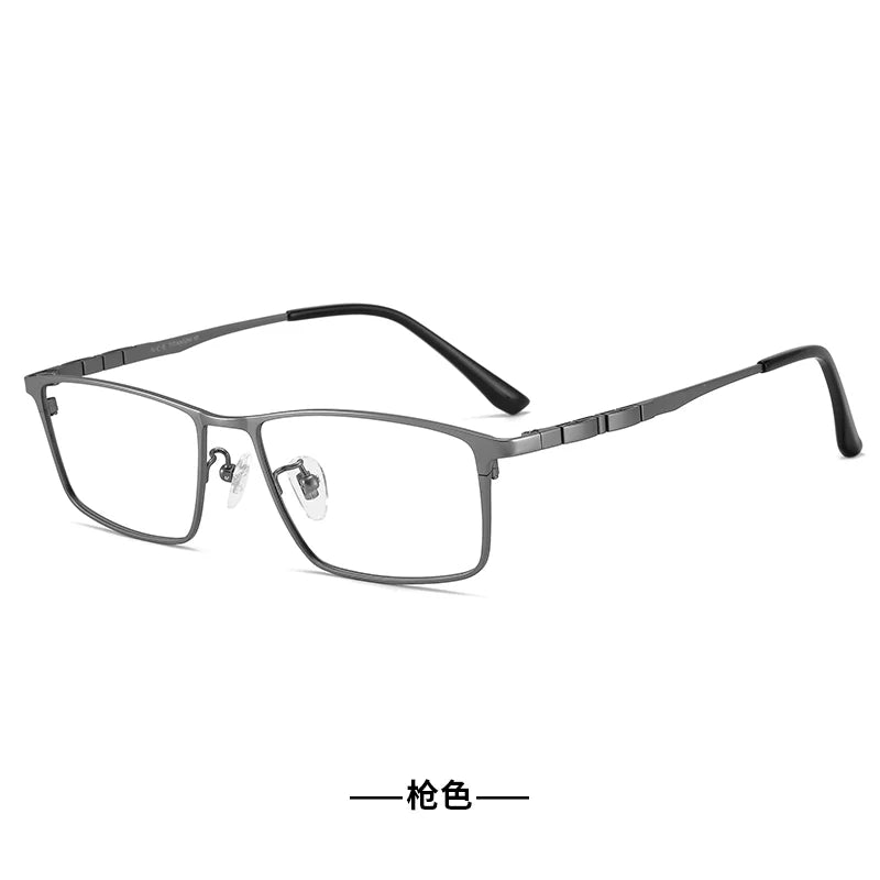 Reven Jate Men's Full Rim Square Brow Line Titanium Eyeglasses 55002