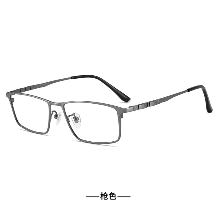 Reven Jate Men's Full Rim Square Brow Line Titanium Eyeglasses 55002