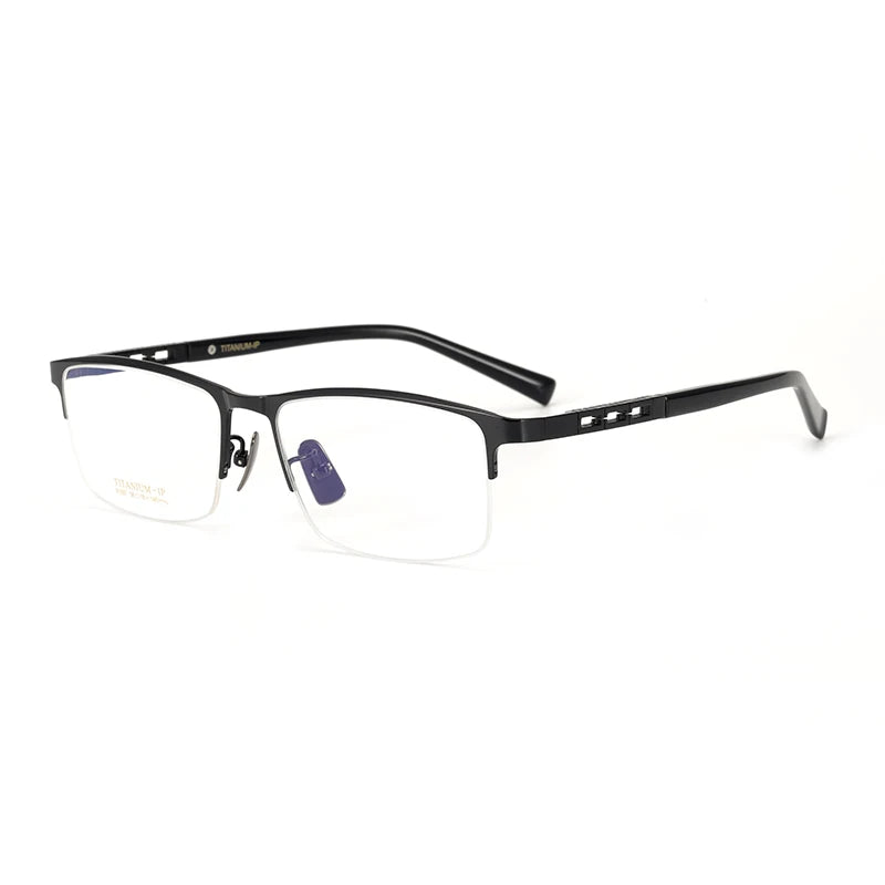 Aimee Unisex Semi Rim Square Titanium Eyeglasses 91097