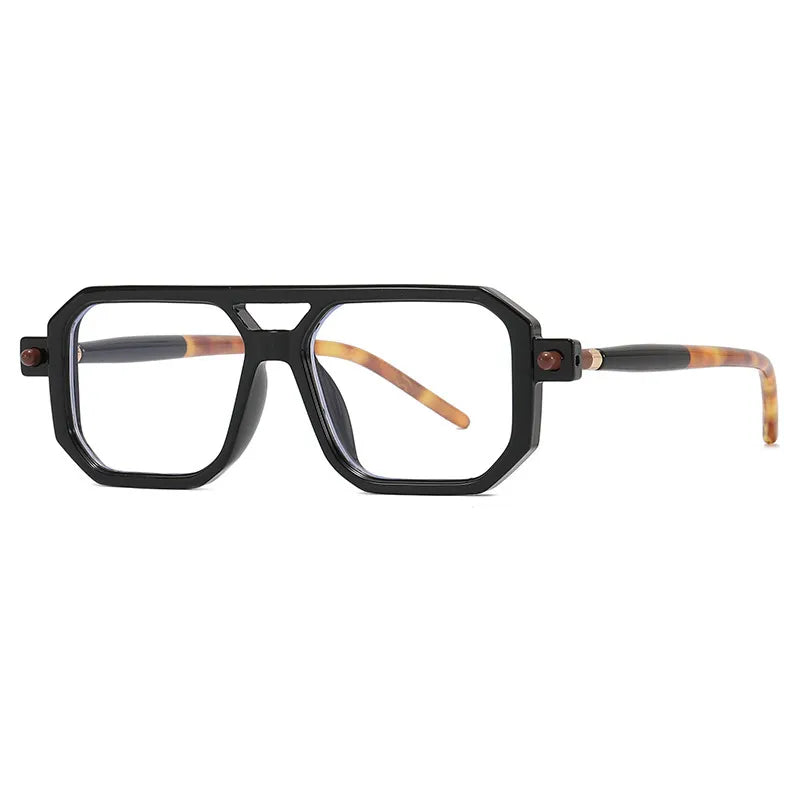 Kocolior Unisex Full Rim Square Double Bridge PC Hyperopic Reading Glasses 86512 Reading Glasses Kocolior Black 0 