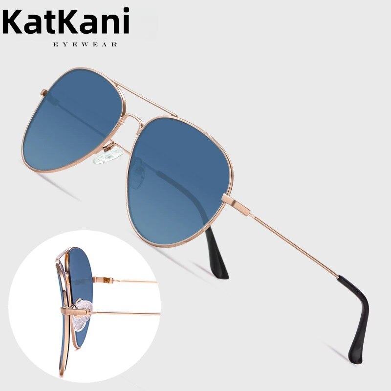 KatKani Unisex Full Rim Oval Double Bridge Alloy Sunglasses S3025 Sunglasses KatKani Sunglasses   