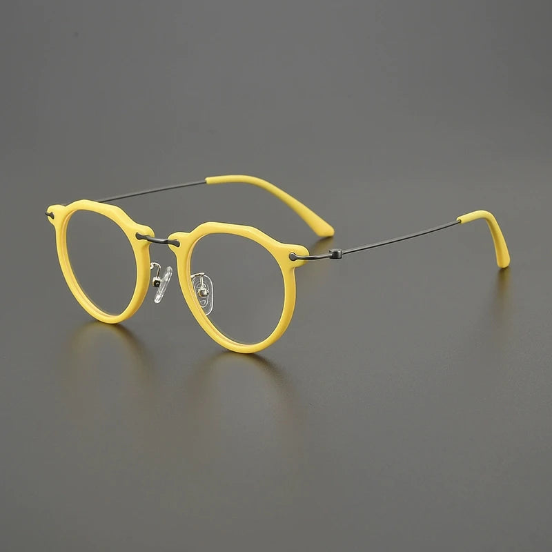 Gatenac Unisex Full Rim Square Acetate Titanium Eyeglasses G85905