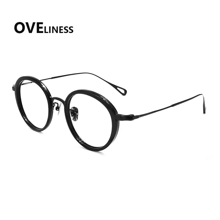Oveliness Women's Full Rim Oval Acetate Titanium Eyeglasses 922159