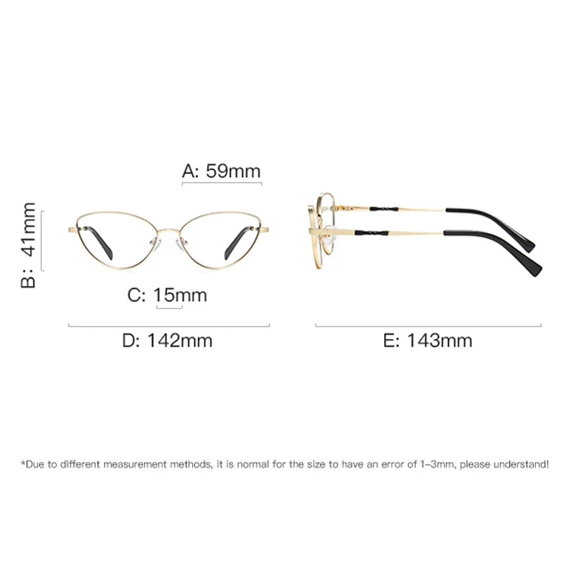 Laoyehui Women's Full Rim Oval Cat Eye Alloy Reading Glasses Ms004 Reading Glasses Laoyehui   