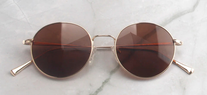 Esnbie Women's Full Rim Round Alloy Tac Polarized Sunglasses 471269