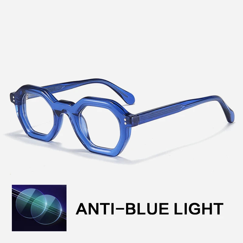 Gatenac Unisex Full Rim Flat Top Oval Acetate Reading Glasses 29002