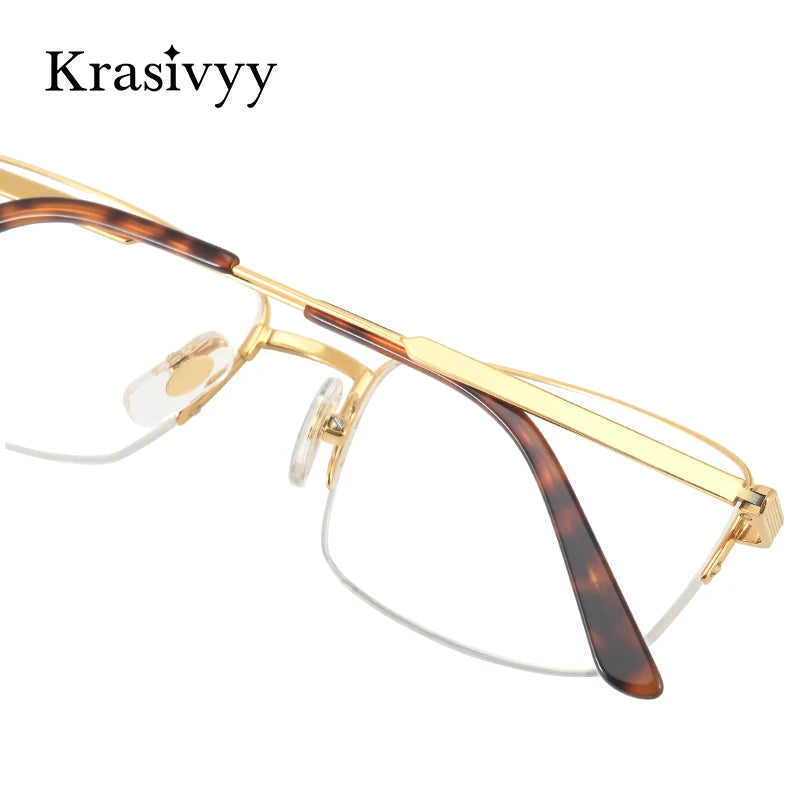 Krasivyy Mens Full Rim Square Titanium Eyeglasses Kr0348o Full Rim Krasivyy   