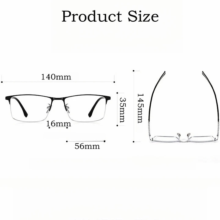 Yimaruili Men's Full Rim Square Titanium Alloy Eyeglasses Y89188 Full Rim Yimaruili Eyeglasses   