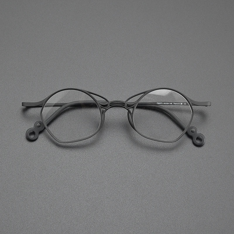 Nobler Women's Full Rim Irregular Oval Square Titanium Eyeglasses 185873