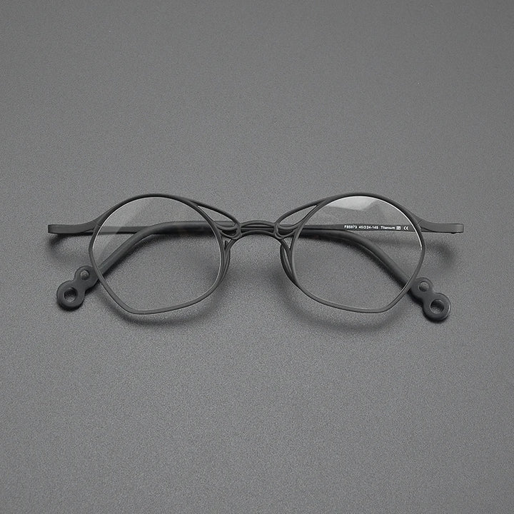 Nobler Women's Full Rim Irregular Oval Square Titanium Eyeglasses 185873