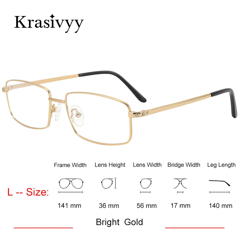 Krasivyy Unisex Full Rim Square Two Sizes Titanium Eyeglasses 310085