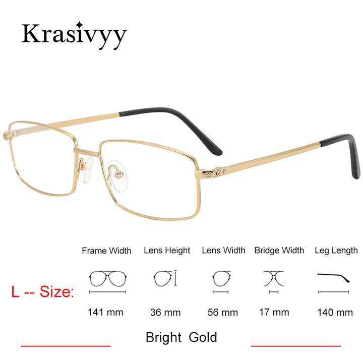 Krasivyy Unisex Full Rim Square Two Sizes Titanium Eyeglasses 310085