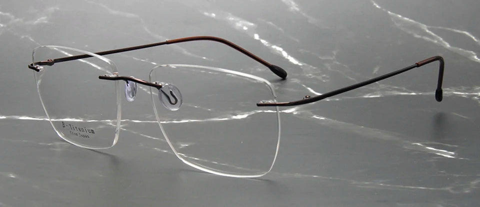 Esnbie Women's Rimless Polygon Square Titanium Eyeglasses 243208