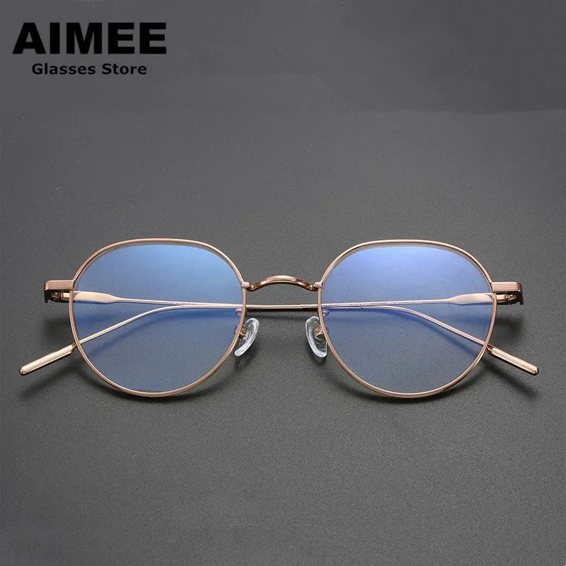 Aimee Women's Full Rim Round Titanium Eyeglasses 50138